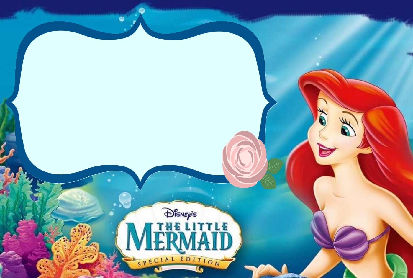 Little Mermaid Template For Invitation
