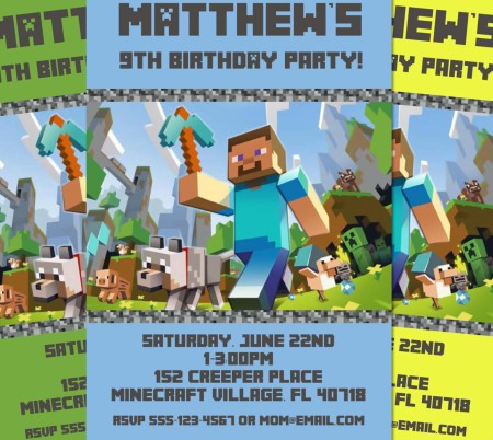 Minecraft Birthday Invite – Invitations Online