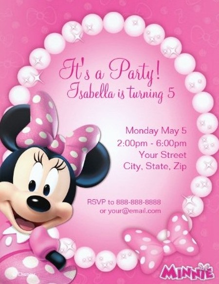 Sample of Minnie Mouse Party Invitations - Invitations Online