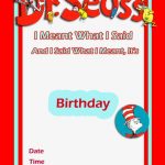 Dr Seuss Birthday Invitation free template - Invitations Online