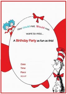 Dr Seuss Birthday Invitation free template - Invitations Online