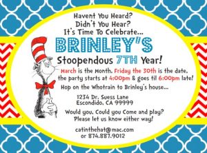 Dr Seuss Birthday Party Invitation - Invitations Online