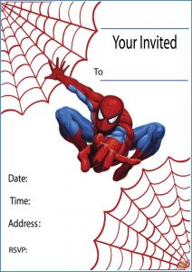 blank free spiderman invitation template