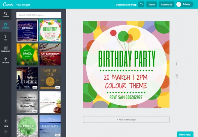 free graphic design software for invitations