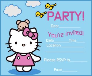 Hello Kitty Birthday Party Invitation Template – Invitations Online