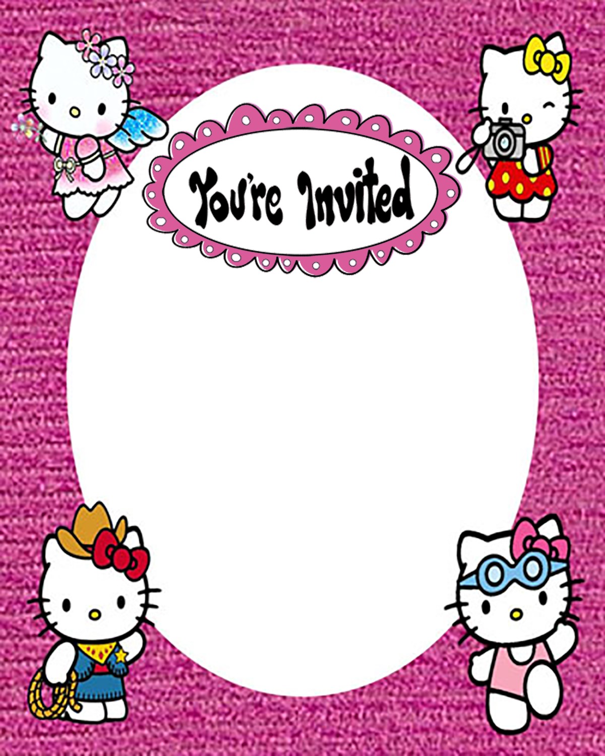 Printable Hello Kitty Invitation Template Printable Templates