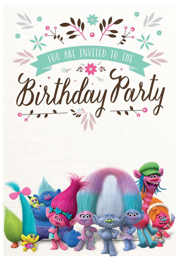 Custom Trolls Invitation Template Invitations Online